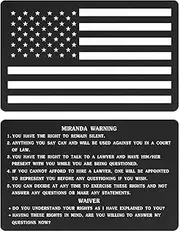 TGCNQ Miranda Warning Card with America Flag - Miranda Rights Card Metal - Black Miranda Card for Police Officers - Police Law Enforcement Accessories