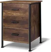 ALFORDSON Bedside Table 3-Drawer Sofa Side End Table Organizer 40cm x 40cm x 61cm Wooden Storage Cabinet Nightstand Chest for Bedroom, Living Room and Hallway (Oleta Dark Oak)
