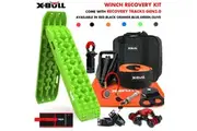 X-BULL Winch Recovery Kit with Recovery Tracks Boards Gen 3.0 Snatch Strap Off Road 4WD Green