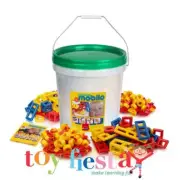 416pc Mobilo Giant Bucket Construction Set - Sturdy, Washable Preschool Classic