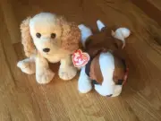 Ty SIS the Cocker Spaniel and ALPS the St. Bernard Exclusive Beanie Babies
