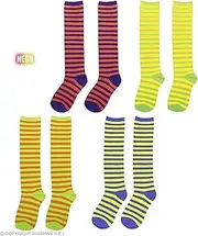 Neon Clown Socks 68cm Accessory for Lingerie Fancy Dress