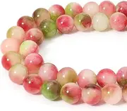 45pcs 8mm Natural Watermelon Tourmaline Gemstone Beads Energy Healing Crystal Round Loose Stone Beads for Jewelry Making, DIY Bracelets Necklaces