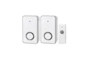 ARLEC Plug-In Wireless Door Chime High Gloss White Finish Twin Pack