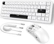 Attack Shark X65 HE Wired Magnetic Switch Keyboard and R1 Mouse Combo, Rapid Trigger Gaming Keyboard, 8KHz Polling Rate,Adjustable Actuation,Superlight BT/2.4G/Wired Mouse,18K DPI for Win/Mac,White