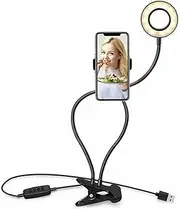 10" LED Ring Light Dimmable Lighting Phone Selfie Tripod Stand Makeup Live Lamp，for Live Stream/Makeup/YouTube Video/TikTok, Compatible with All Phones