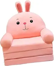 Folpus Kids Foldable Sofa Bed Toddler Couch Comfortable Soft Seat Cushion Armchair Fold Out Sofa Chair for Living Room Reading Book, Pink