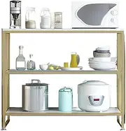 Storage Shelf Marble Multi-Layer Kitchen Floor Storage Rack, Electromagnetic Stove Support Storage Rack, Microwave Oven Iron Storage Cabinet Storage Shelf Rack (Color : A, Size : 100cm)