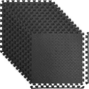 Interlocking Rubber Gym Floor Mats Non Slip, Shock-Absorbing Exercise Tiles for Home, Gym & Play Area
