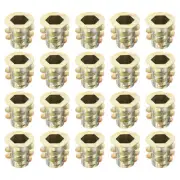150Pcs Threaded Inserts, M5-0.8x10 Zinc Alloy Hex-Flanged Nut Threaded Inserts