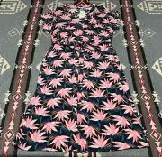 Boden Nicola Midi Shirt Dress Tropical Birds Paradise Resort Black Sz 8 NWT T6