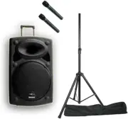 EL38-M 15 Inch Mobile PA Sound System Bluetooth Battery Recoding MP3 USB SD Incl