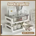 Drawer Desktop Snack Storage Organizer Two Tier Shelf Home Office Kitchen Rack