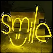 Sign Lamp Smile Neon Sign Led Neon Light With Dimmer USB Powered Lights Plaques For Hotel,Office,Birthday Party Wall Decor 35x30cm