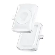 Catzon 2 in 1 Double Sided Wireless Charger for AirPods and Apple Watch 1/2/3/4/5/6/7/SE-White