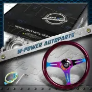 Purple Classic Wood Grain Neo Chrome Spoke 13.75" NRG Steering Wheel ST-015MC-PP