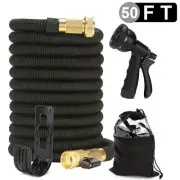 50 FOOT EXPANDABLE GARDEN HOSE NO-KINK FLEXIBLE WATER HOSE TRIPLE LAYERED LATEX
