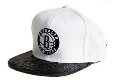 Mitchell & Ness Brooklyn Nets Solid White Python Hat - Just Don Style Hat