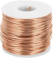 uxcell 15 Gauge Anodized Aluminum Craft Wire Bendable Bonsai Training Wire 223 Feet 1.5mm for Sculpting Crafts Wreath Floral Beading Jewelry Making, Copper Tone