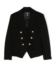 Balmain Kids Double-Breasted Straight Hem Blazer 14Y Black