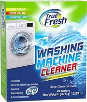 True Fresh Washing Machine Cleaner Tablets, 25 Solid Deep Cleaning Tablet, Finally Clean All Wash Machines Including HE Front Loader Top Load