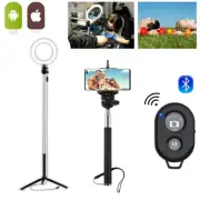 LED Ring Light+Selfie Stick Phone Holder Desktop LED Lamp 3 Light Modes Makeup