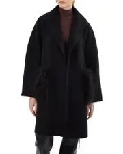 Lamarque Marie Feather Trim Coat