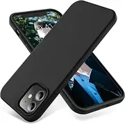 [OTOFLY] Soft Silicone Designed for iPhone 12/12 Pro Case,[Military Grade Drop Protection] [Anti-Scratch Microfiber Lining] Shockproof Protective Phone Case Slim Thin Cover 6.1 inch Black