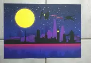 Star wars death star xwing v tie figher over London skyline A3 poster