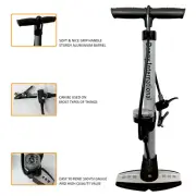 Bike Cycle Bicycle Tyre Hand Air Mini Pump Pressure Gauge & Presta Shrader Valve