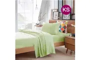 King Single Size Pistachio Color Poly Cotton Fitted Sheet Flat Sheet Pillowcase Sheet Set
