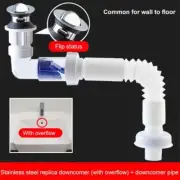 Drain Hose Washbasin Corrugated Curved Pipe Bathroom Expandable Rotate Drain Tub