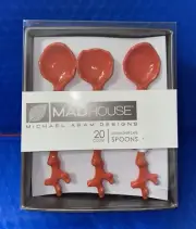 Michael Aram Madhouse 20 Count Mini Spoons Orange & Coral Shape NWT