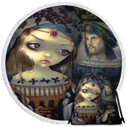 The Vampire Maiden I Vampiri Lucrezia Borgia Round Beach Towel