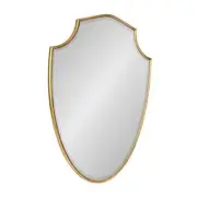 Caskill Ornate Metal Shield Wall Mirror, 24 x 32, Gold, Decorative