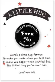 Funny Anniversary Birthday Gifts for Boyfriend Girlfriend Yes or No Decision Maker Coin Gift for Son Daughter Inspirational Graduation Gifts for Women Men Pocket Hug Good Luck Token Gifts