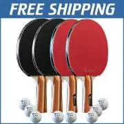 Portable Table Tennis Paddle Set - 4 Player with 8 Balls & Carrying Case