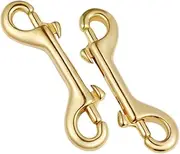 Operitacx Elegant Brass Dog Leash Buckle Double Hook Snap Hooks Metal Snap for Pet Leash