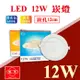 【奇亮科技】旭光 LED全塑漢堡燈12W 崁孔12公分開孔12cm 崁燈 白光黃光 內置驅動器 全電壓 嵌燈 附發票