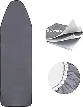 Adjustable Ironing Board Cover 120 x 40 cm for Steam Ironing Station, Boards 33-46 cm x 115-130 cm, 100% Cotton With Elastic Closure