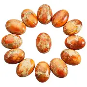 SUNYIK Orange Oval Stone Cabochons Flatback Semi-precious CAB for Jewelry Mak...
