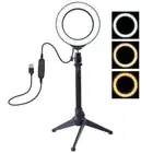 3.6 inch USB Dimmable LED Ring Vlogging Photography Video Light with Tripod