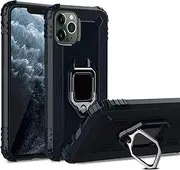 Cavor for iPhone 11 Pro Case,360°Rotation Ring Holder Kickstand [Work with Magnetic Car Mount] Shockproof Scratch-Resistant Protective Cover (5.8")-Navy Blue