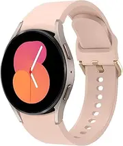 Band Compatible for Samsung Galaxy Watch 5 40mm 44mm/Galaxy Watch 5 Pro 45mm,Silicone Sports Replacement Strap for Galaxy Watch 4 44mm 40mm/Galaxy Watch 4 Classic 46mm 42mm(Official Pink