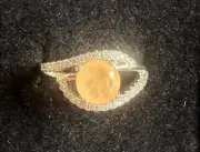 Bomb Party Ring Sz 9 RBP2270 Desert Sunset Bringback! NF Peach Quartz/Rhodium
