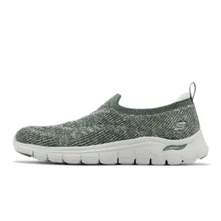 【SKECHERS】休閒鞋 Arch Fit Vista 女鞋 綠 輕量 舒適 緩震 經典 健走 套入式(104371OLV)