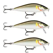 3x Rapala 7.5cm Countdown Sink Hardbody Balsa Fishing Lures - Gilded Ayu