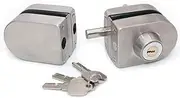 NUZAMAS Glass Door Lock, Security Lock, 304 Stainless Steel Glass Door Lock with 2 Keys, Drill Free, Suitable 8-12mm Glass Home Hotel Bathroom Showcase, Glass Cabinet Door