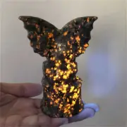 470g Carved Natural Yooperlite Gargoyle Reiki Quartz Crystal Skull Decor XK4903