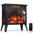 Rintuf Electric Fireplace Heater, 1500W Infrared Fireplace Stove w/ 3D Realis...